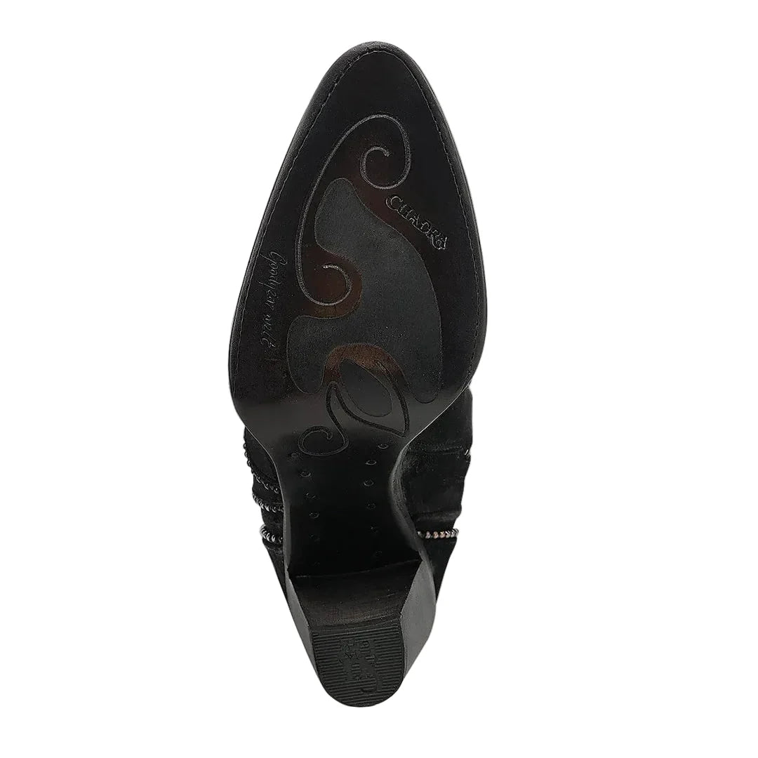 Cuadra Women's Embroidery & Zipper Round Toe CC357 - Nobuck Negro