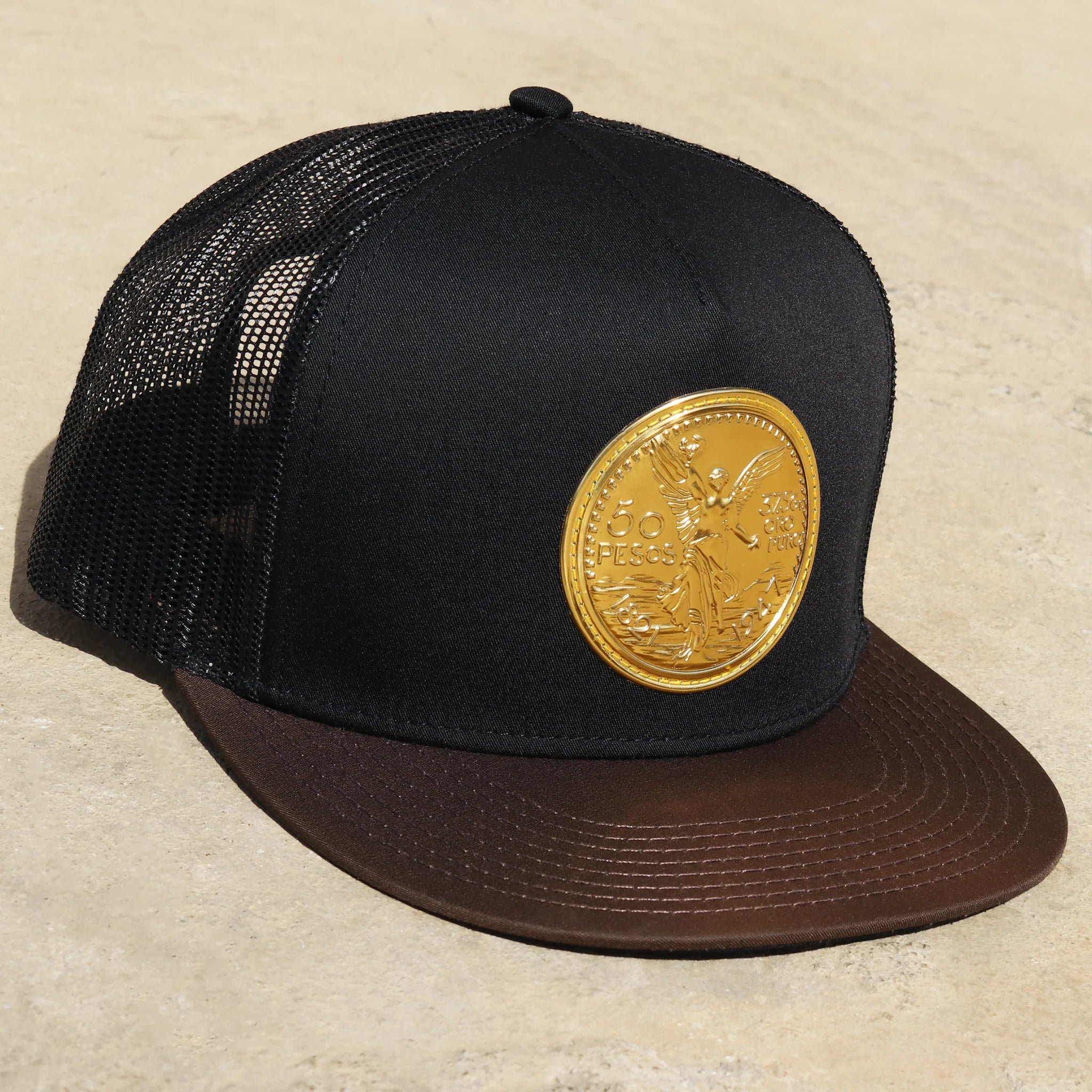 El Viejon Brand Cente Black Flat Visor Hat