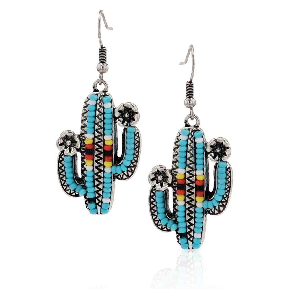 Montana Blossoming Saguaro Beaded Attitude Earrings AER5563