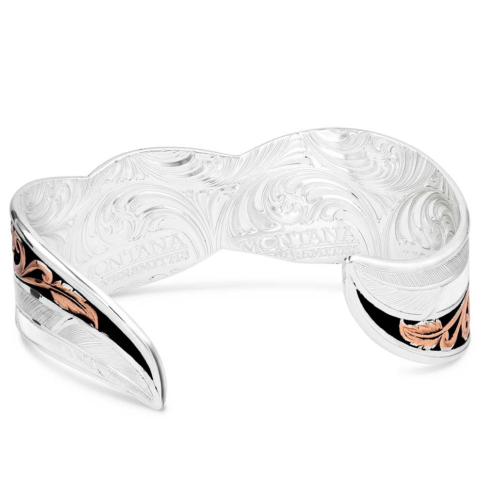 Montana Two Tone Sweeping Leather Cuff Bracelet BC3103RGBK