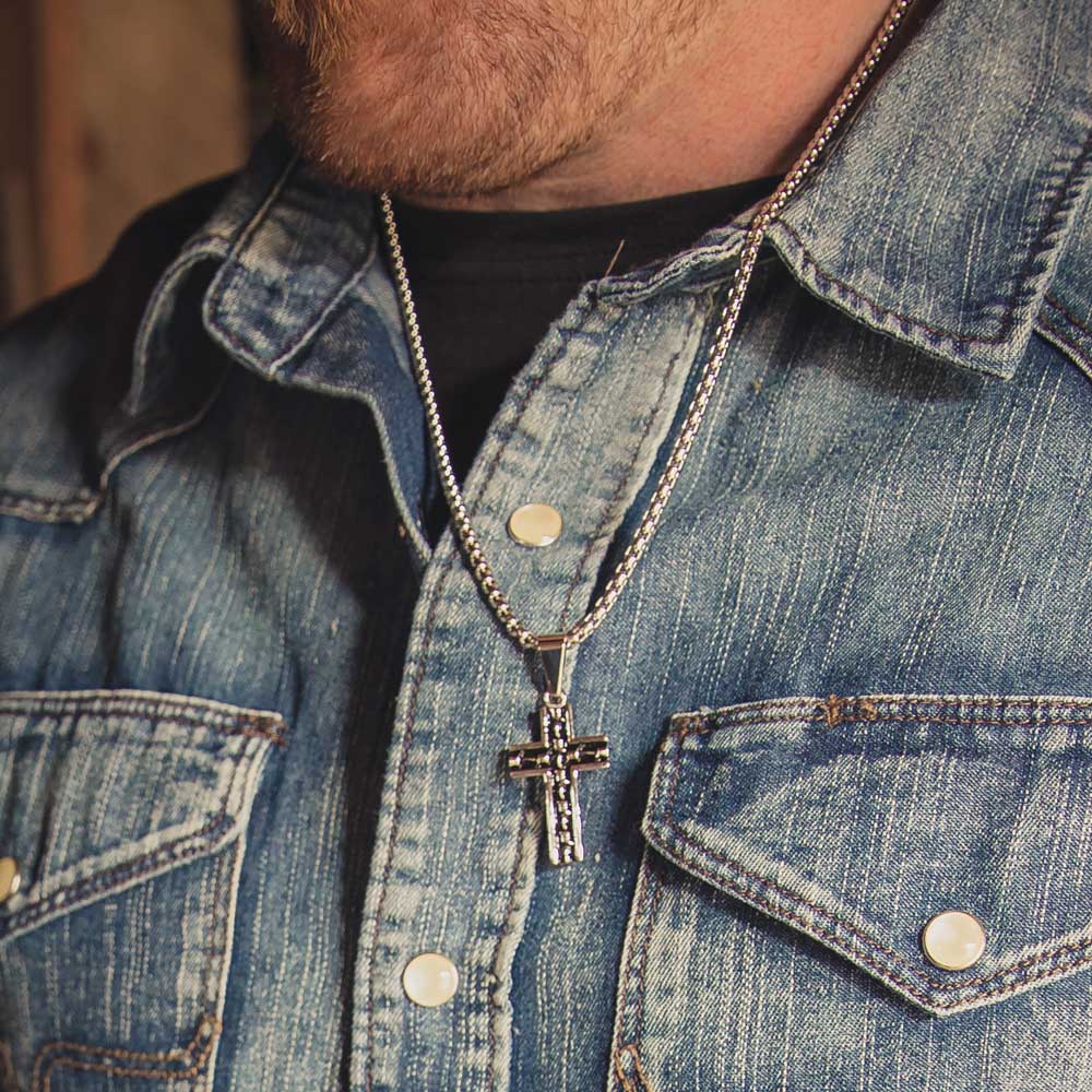 Montana Barbed Wire Cross Necklace NC5602