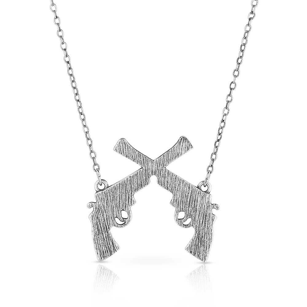 Montana Crossed Pistols Pendant Necklace NC5879