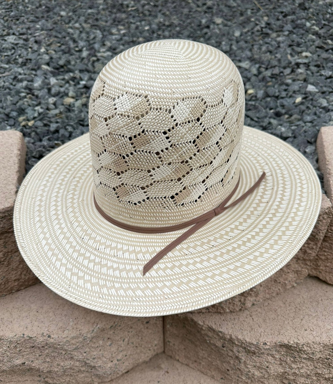 Stone 300x Diamante Open Crown Straw Hat