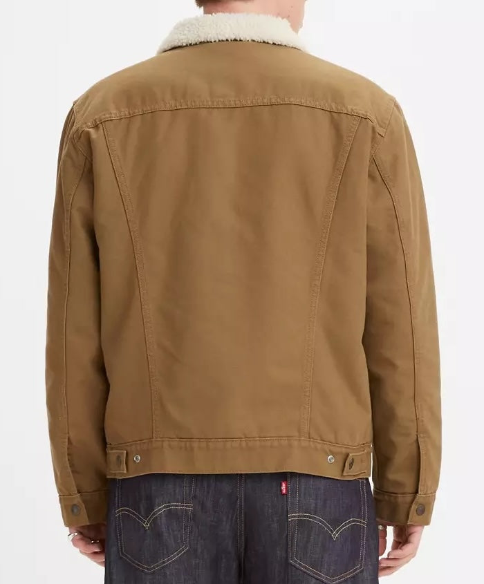 Men's Levi's Sherpa Trucker Jacket 0122 -Khaki