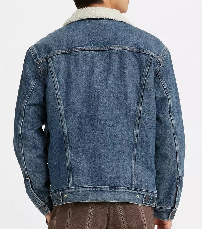 Men's Levi's Sherpa Trucker Jacket 0162 - Medium Wash