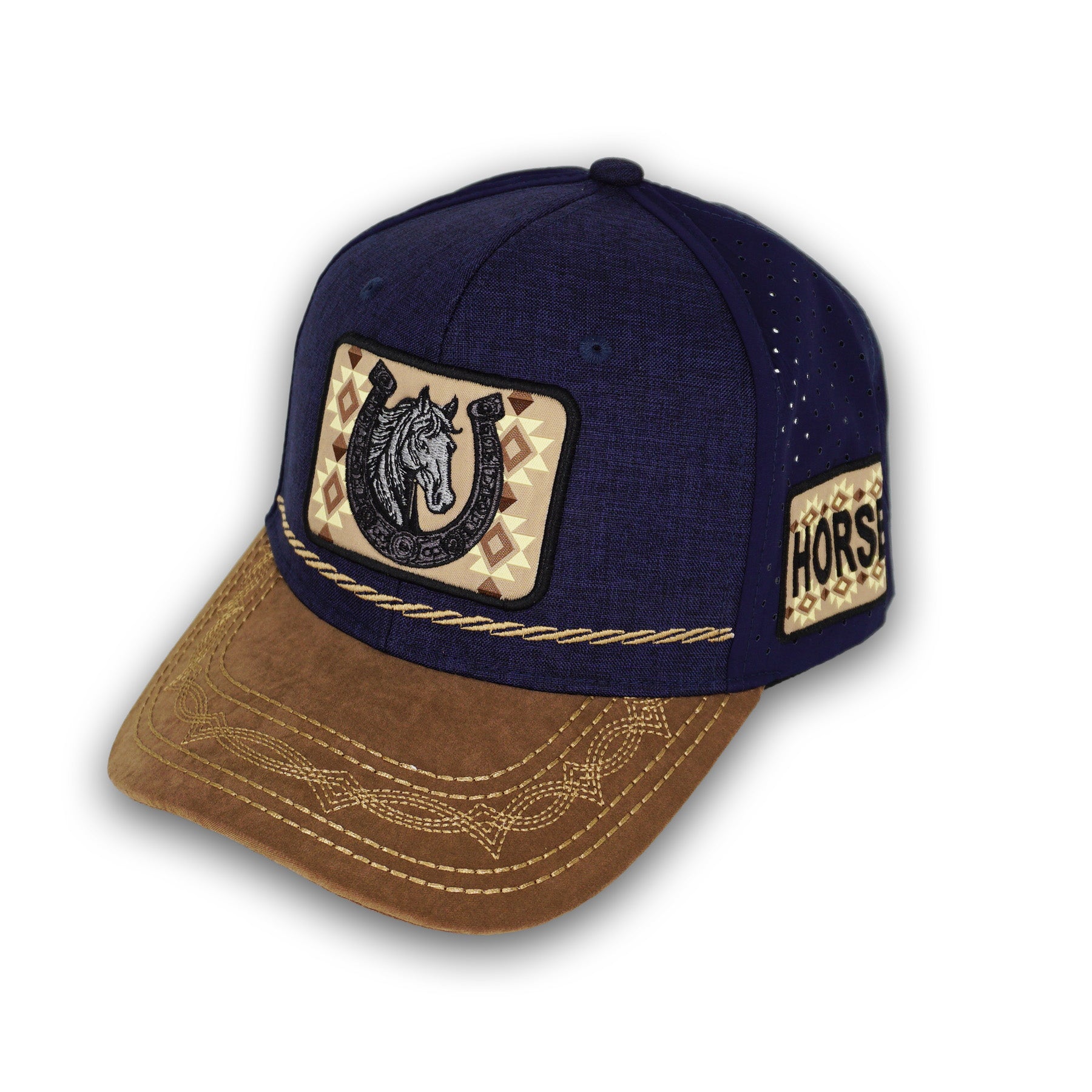 Horse Navy Snapback Hat GC05