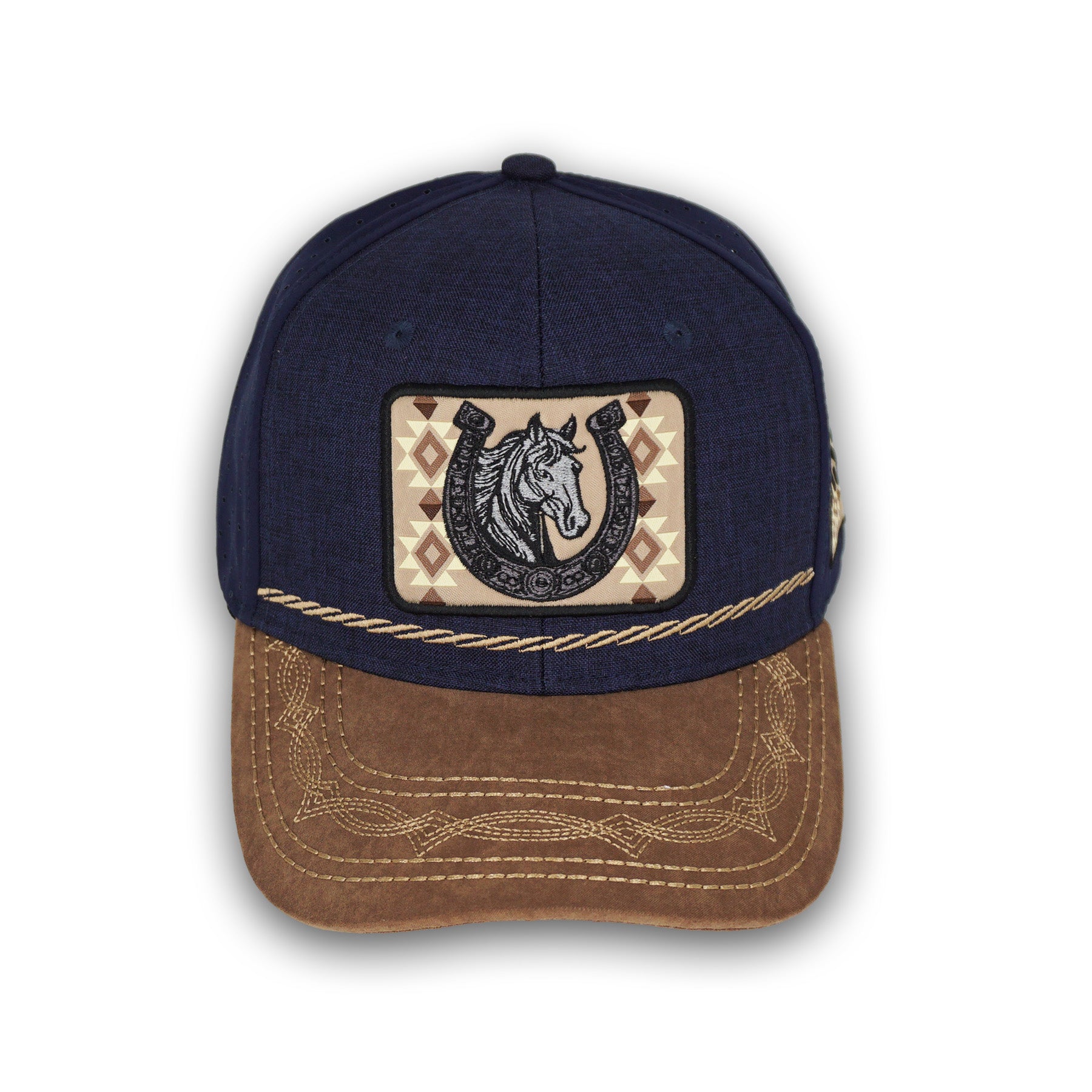 Horse Navy Snapback Hat GC05