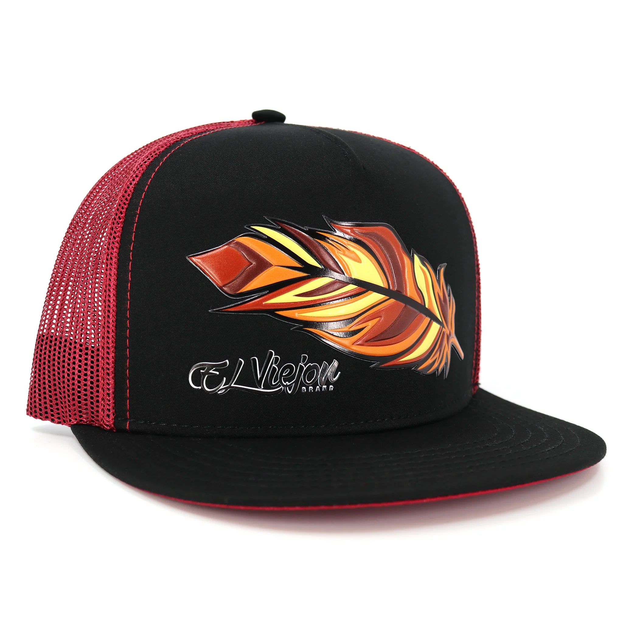 El Viejon Brand Pluma Maroon Flat Visor Hat