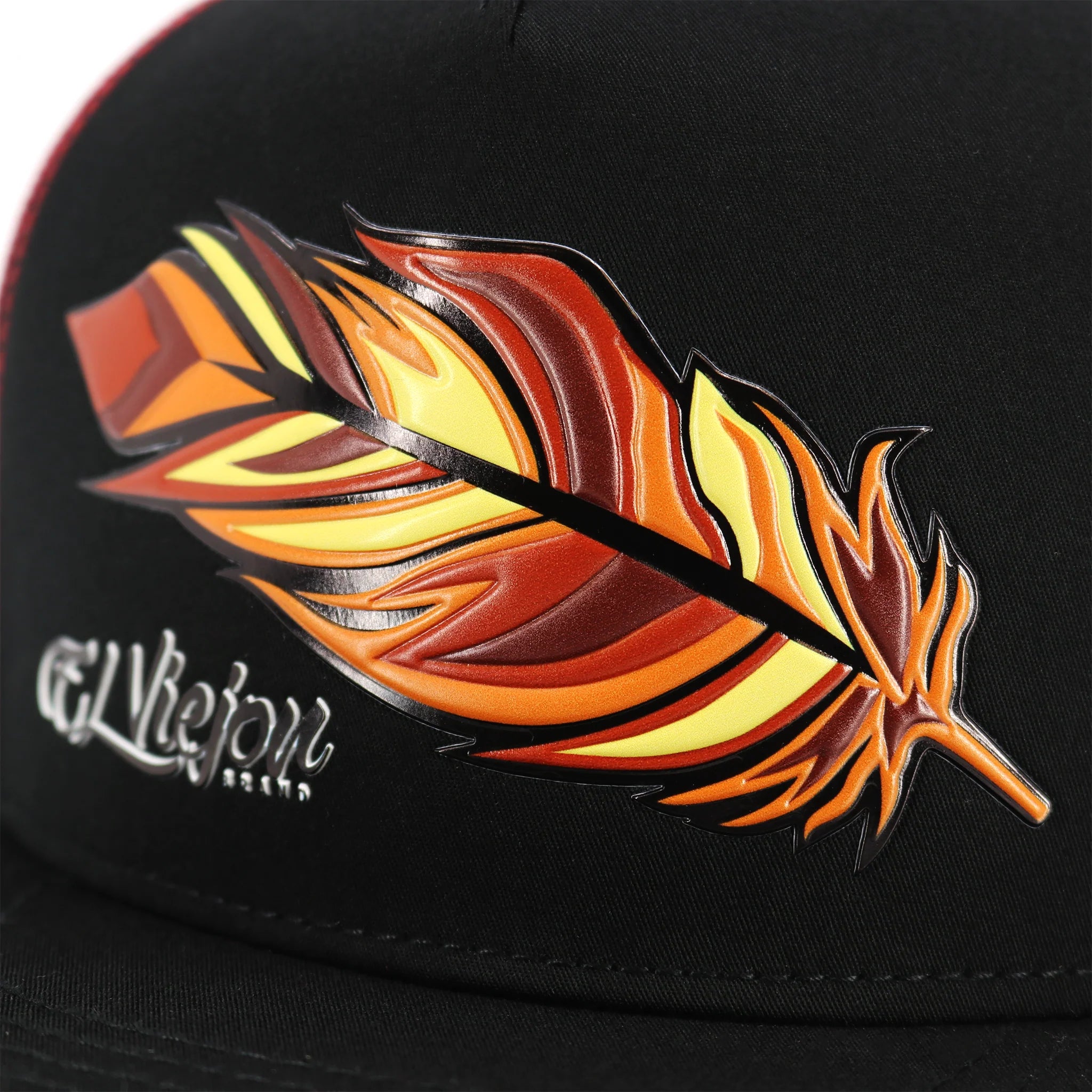 El Viejon Brand Pluma Maroon Flat Visor Hat
