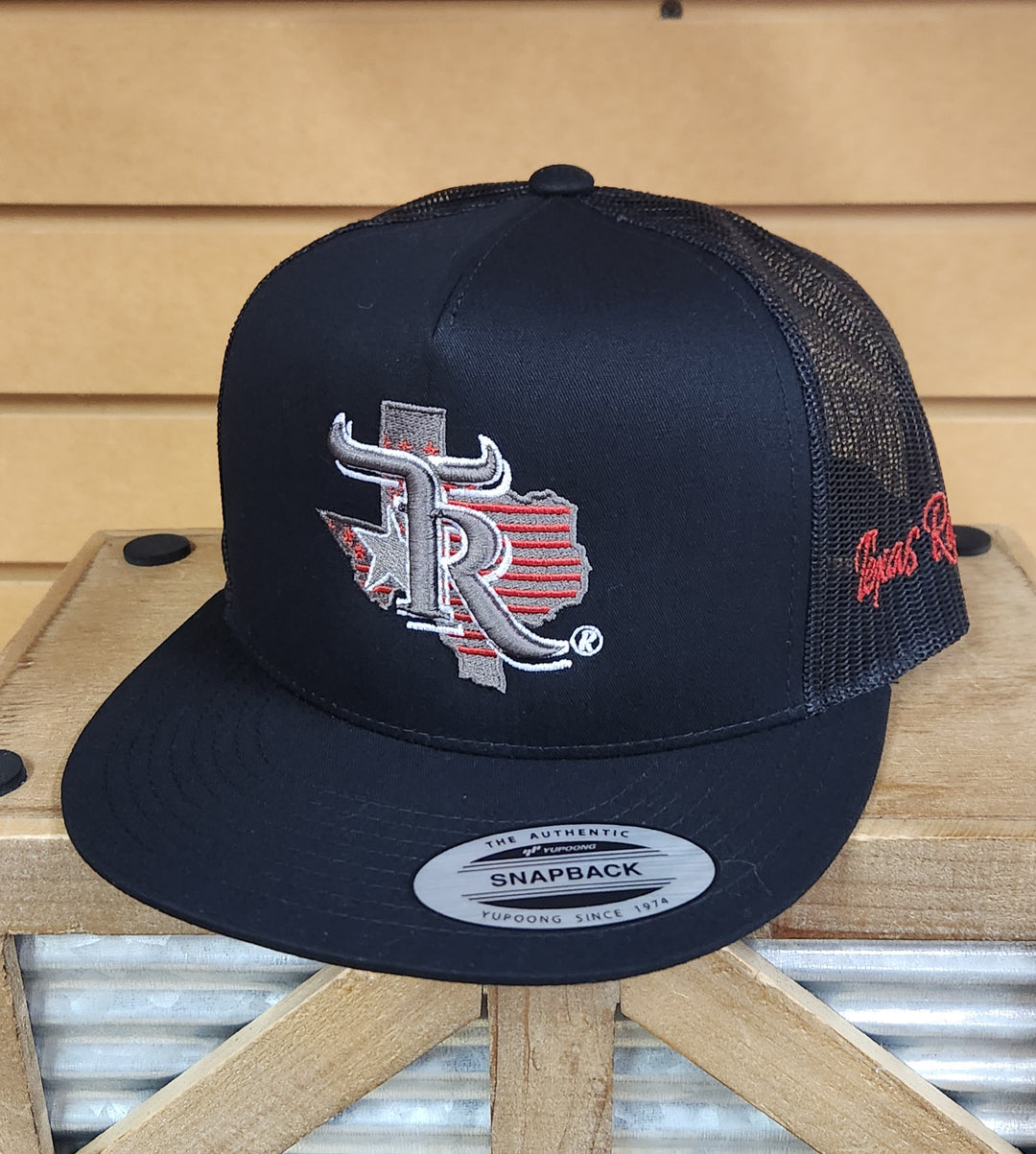 Western Texas Stripes Black Hat