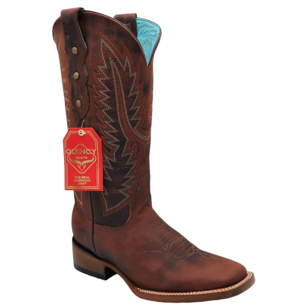 Women's Quincy Wide Square Toe 322RL5250 Old Crazy Leather - Shedron