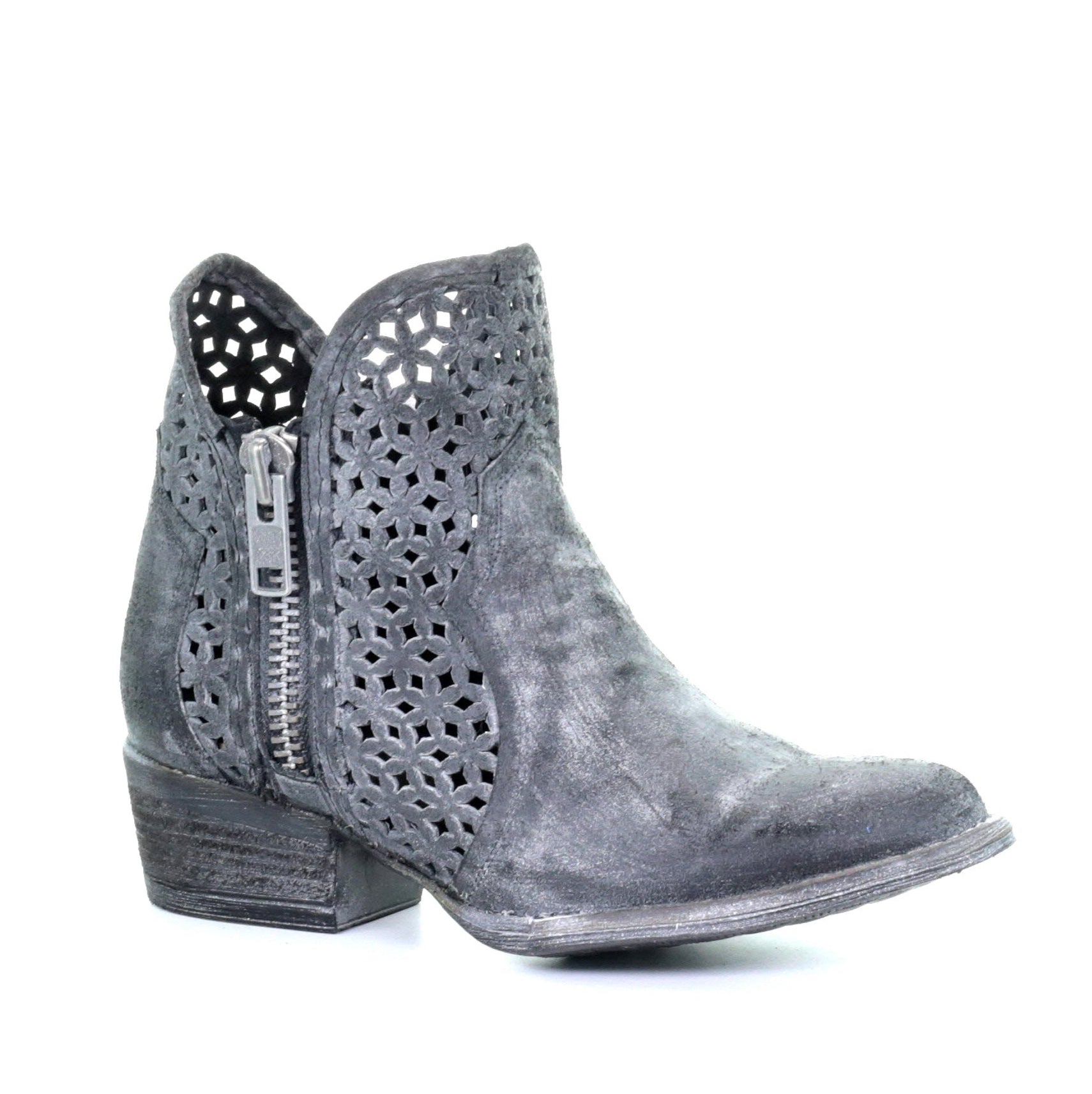 Circle G Women's Cutout Short Boot Q5059 - Grey