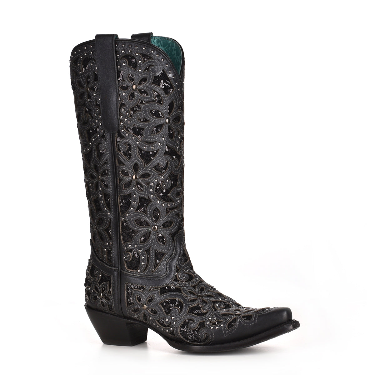 Corral Women's Boot Snip Toe A3752 Black Inlay & Embroidery