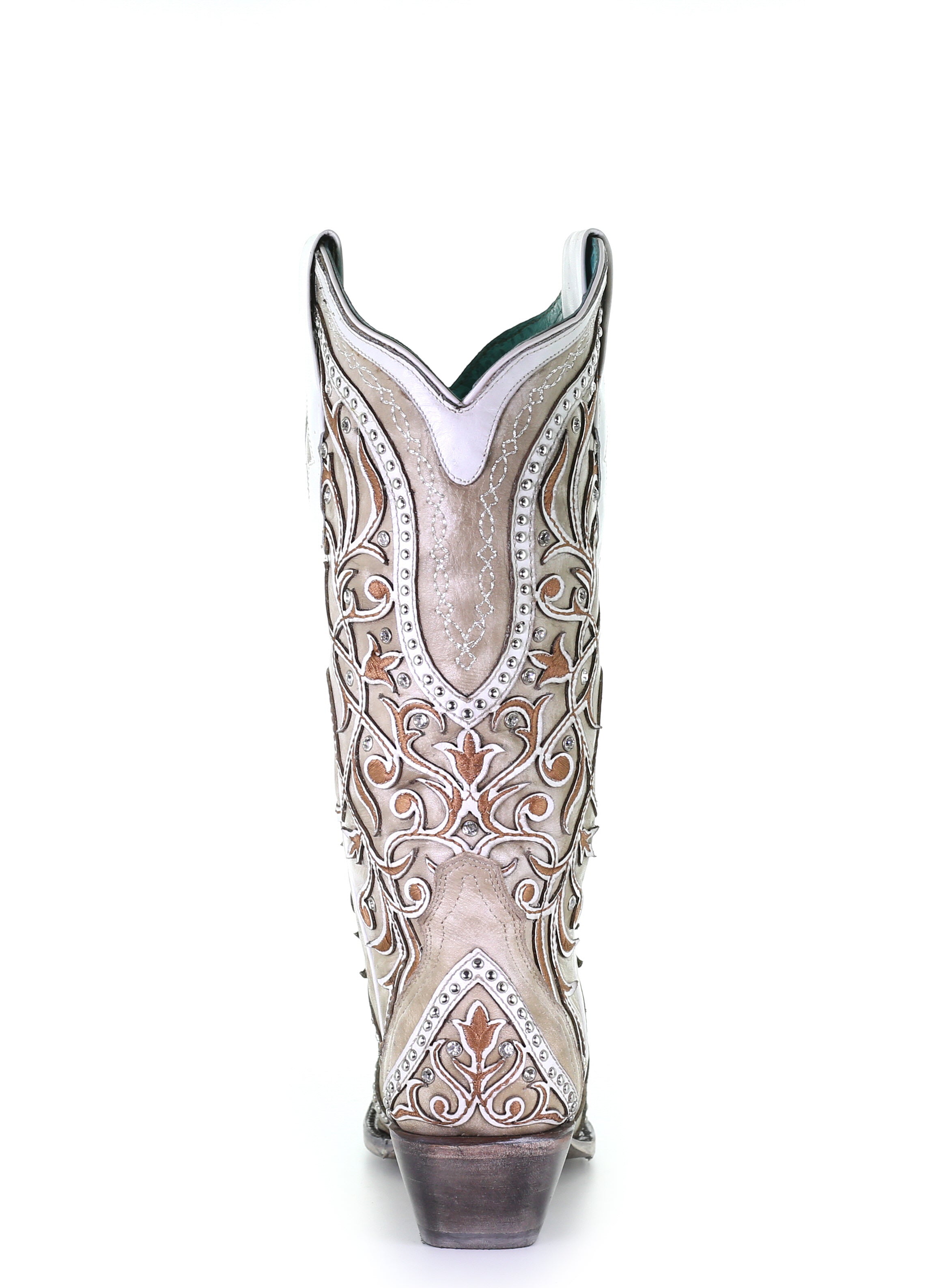 Corral Women's Boot Snip Toe A3837 White Inlay & Embroidery