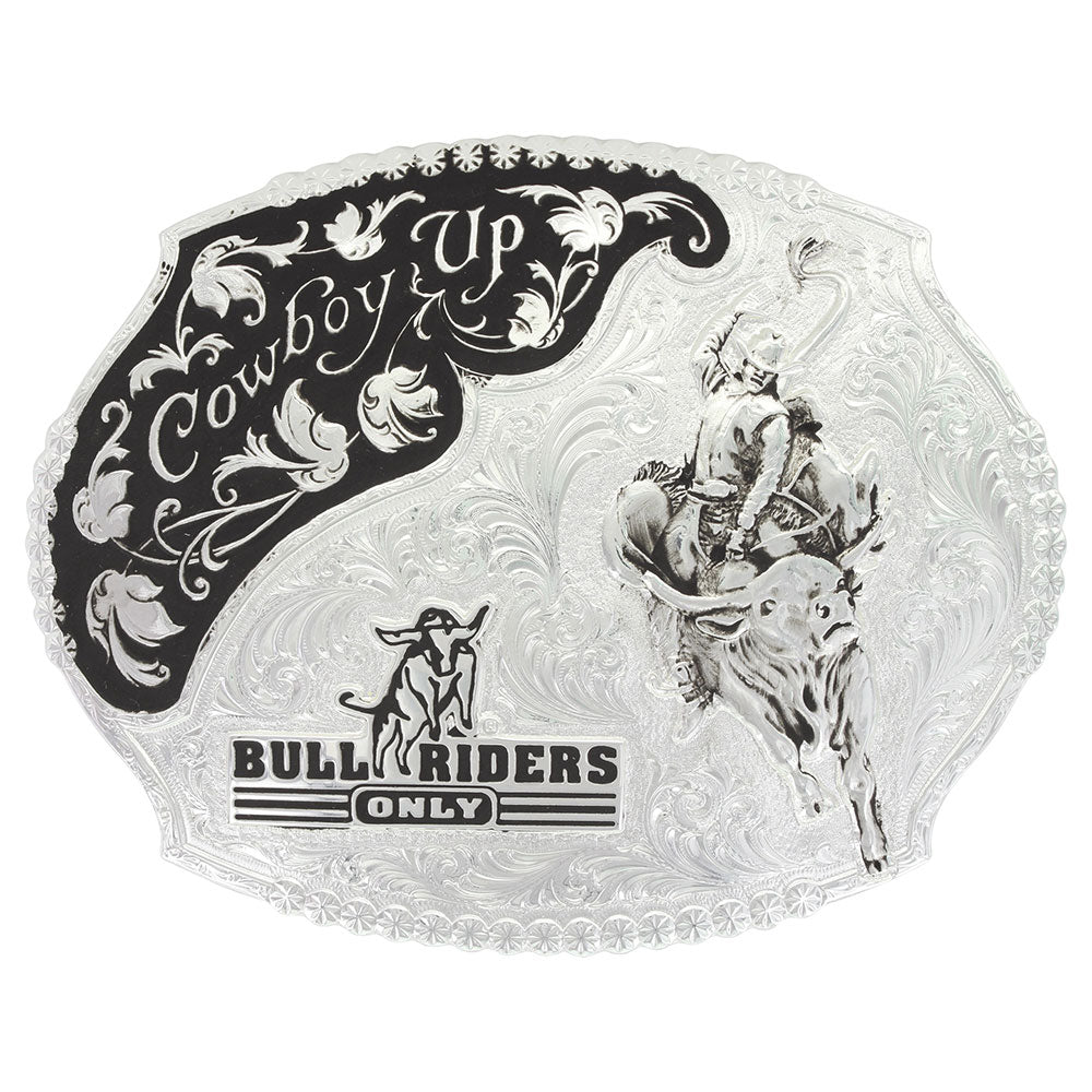 Montana Belt Buckle "Silver Cowboy Up Bull Riders" 61357