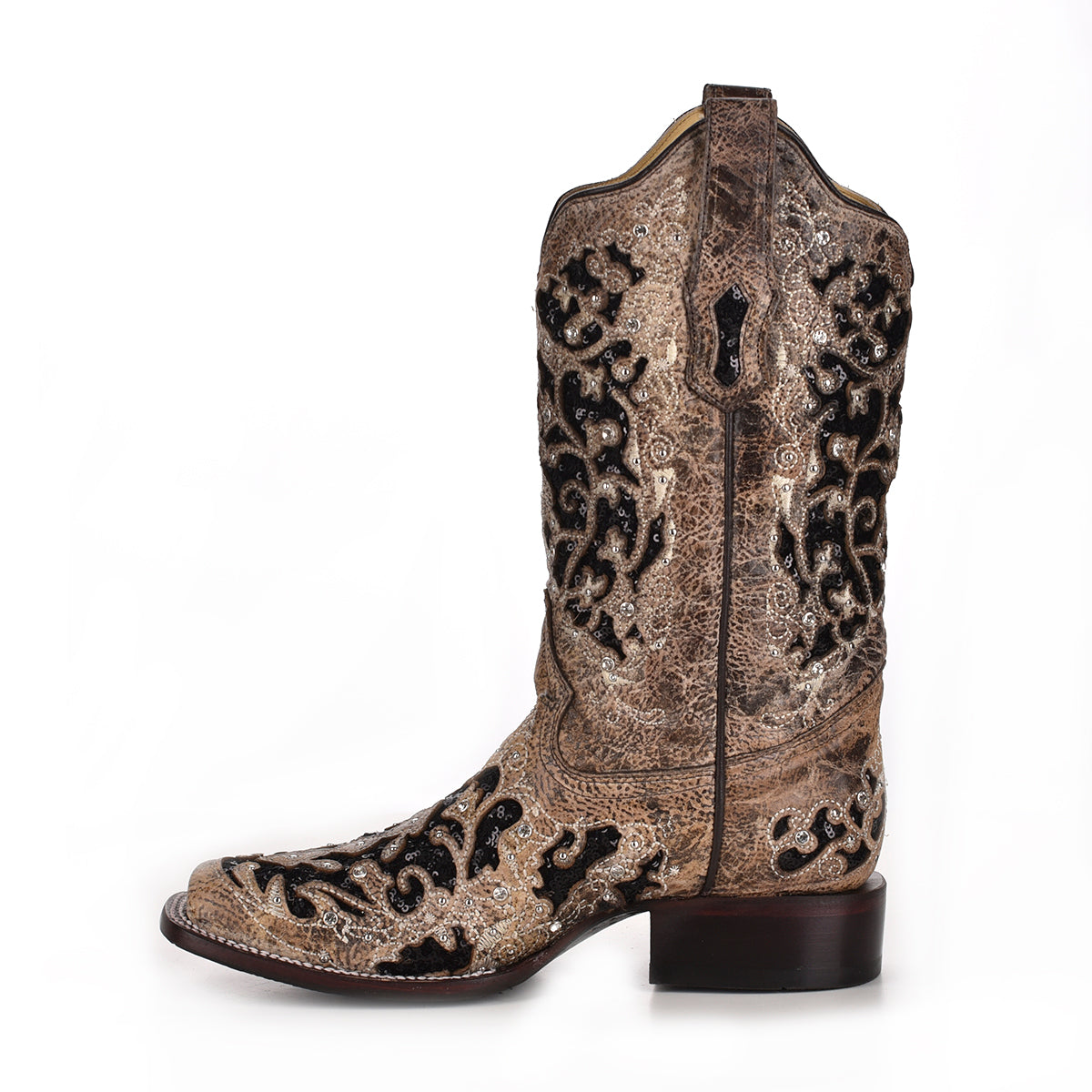 Corral Women's Boots Square Toe A3648 Flower Embroidery