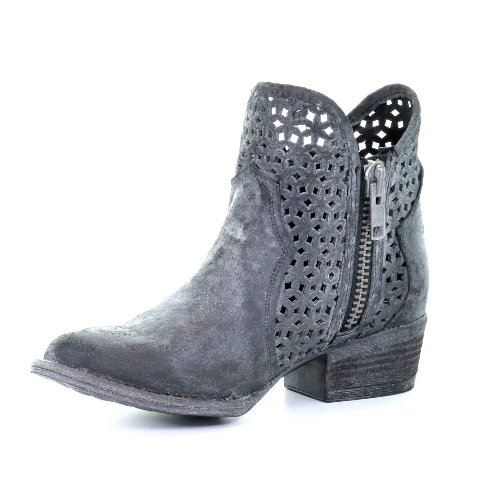 Circle G Women's Cutout Short Boot Q5059 - Grey