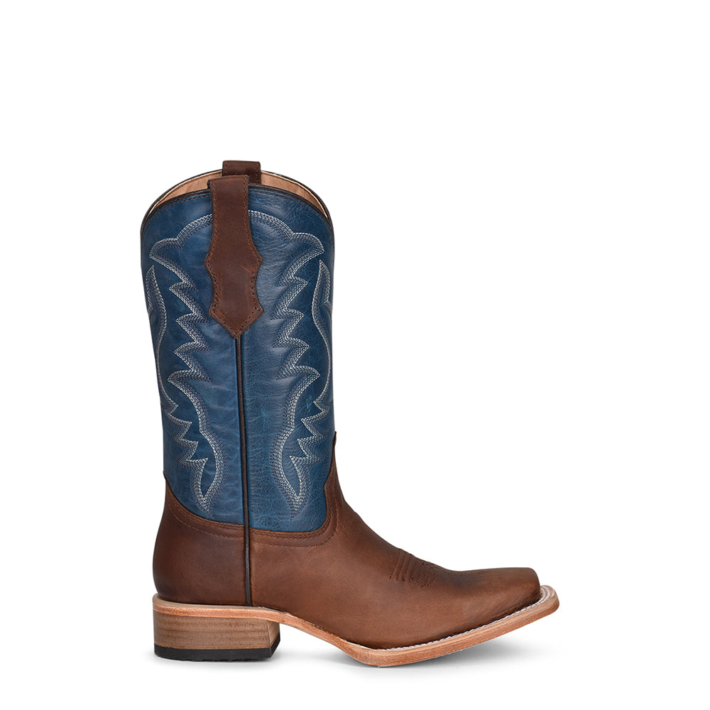 Circle G Kid’s Boot Square Toe J7103 - Brown/Blue