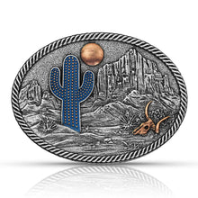 Load image into Gallery viewer, Montana Attitude Belt Buckle &quot;Desert Moon Cactus&quot; A825
