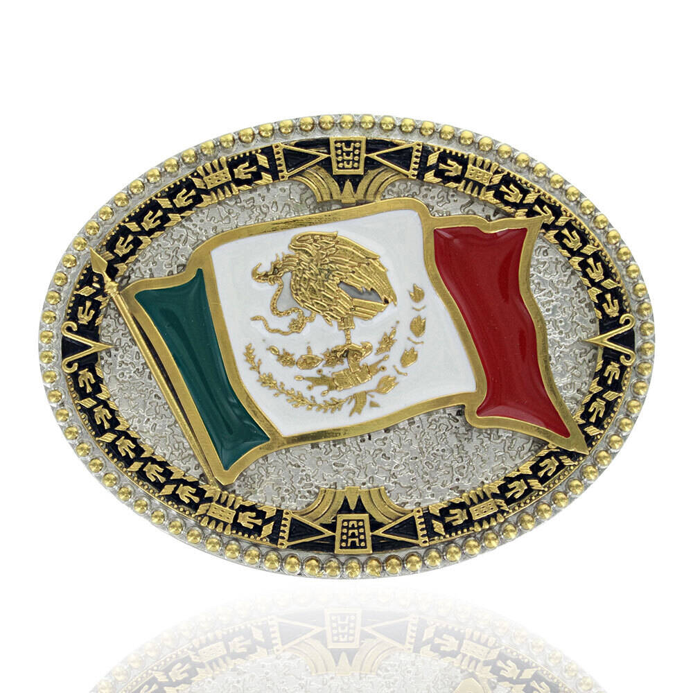 Montana Attitude Belt Buckle "Mexican Flag" A855