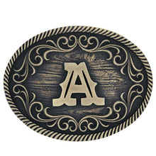 Load image into Gallery viewer, Montana Attitude Belt Buckle &quot;Filigree Initial A&quot; A915A
