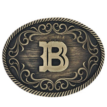 Load image into Gallery viewer, Montana Attitude Belt Buckle &quot;Filigree Initial B&quot; A915B

