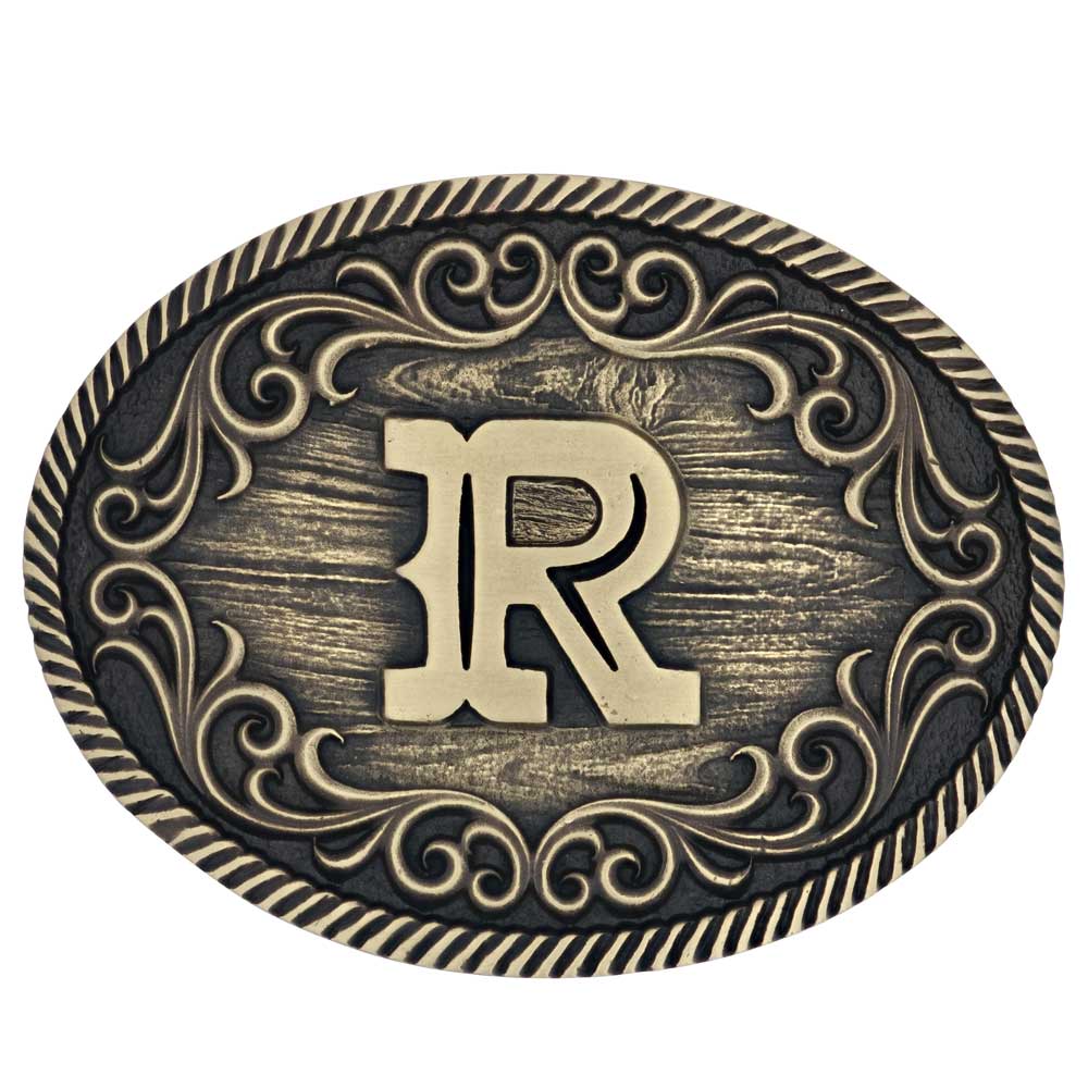 Montana Attitude Belt Buckle "Filigree Initial R" A915R