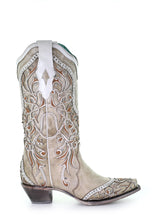 Load image into Gallery viewer, Corral Women&#39;s Boot Snip Toe A3837 White Inlay &amp; Embroidery
