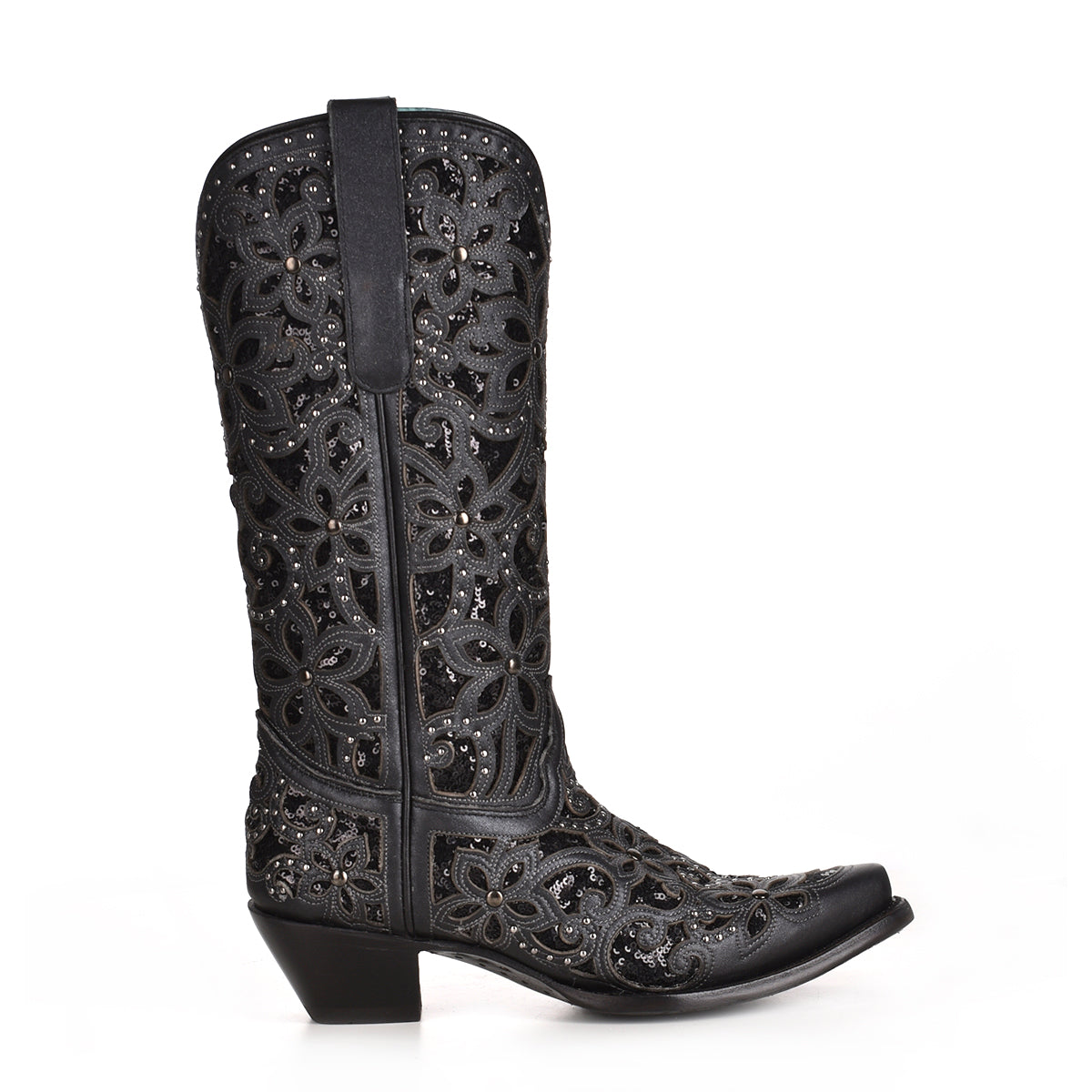 Corral Women's Boot Snip Toe A3752 Black Inlay & Embroidery