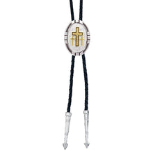 Cargar imagen en el visor de la galería, Montana New Traditions Four Directions Bolo Tie with Triple Cross Figure BT26-855
