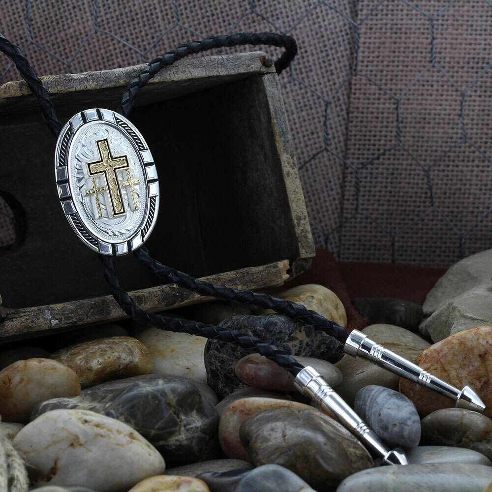 Montana New Traditions Four Directions Bolo Tie with Triple Cross Figure BT26-855