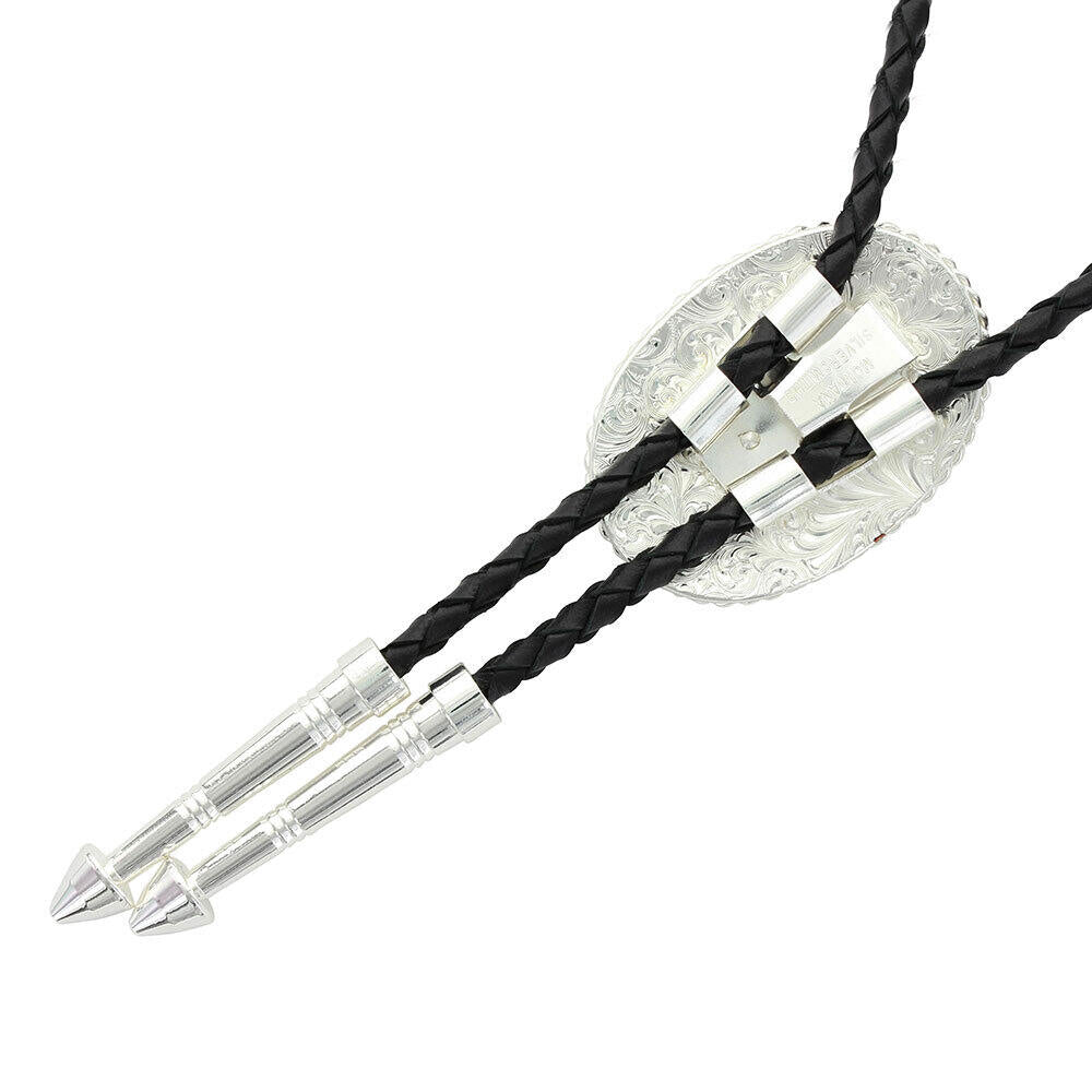 Montana Engraved Silver Bolo Tie BT39