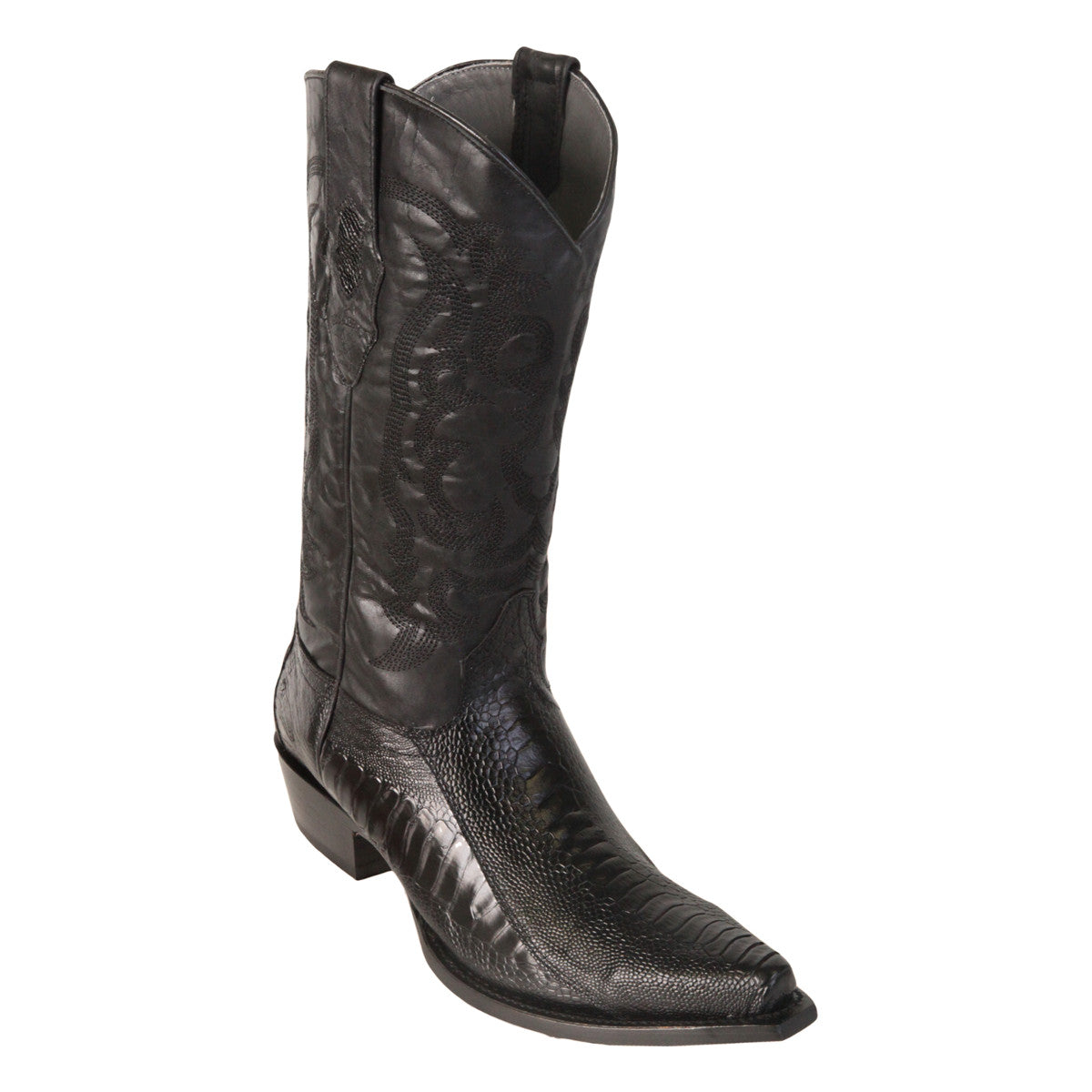 Los Altos Boots H94 Snip Toe Ostrich Leg - Black
