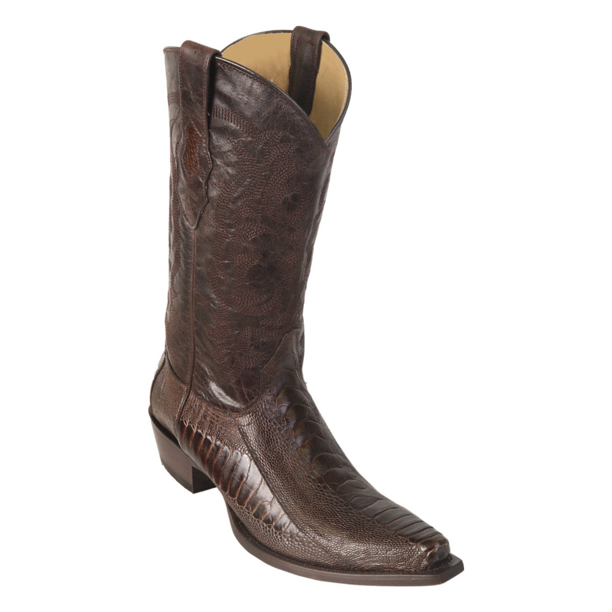 Los Altos Boots H94 Snip Toe Ostrich Leg - Brown