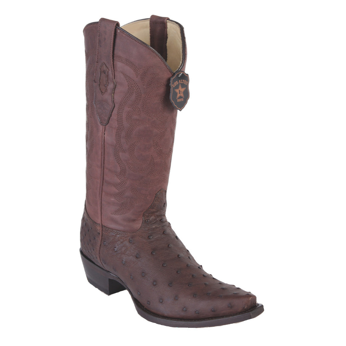 Los Altos Boots H94 Snip Toe Ostrich - Grasso Brown