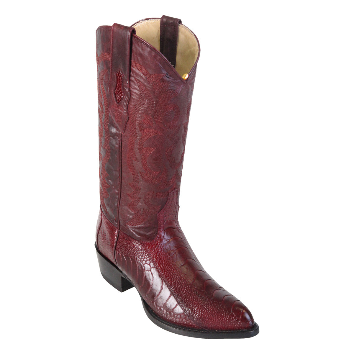 Los Altos Boots J-Toe Ostrich Leg 990506 - Burgundy