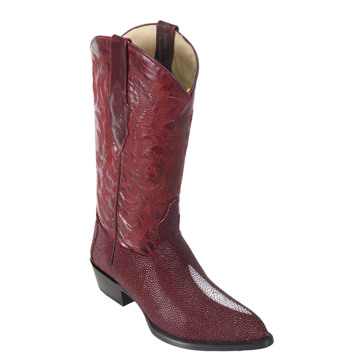 Los Altos Boots H99 J-Toe Stingray Single Stone - Burgundy