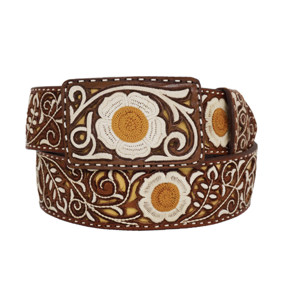 Cinto Cafe Lazer Cut con Flores