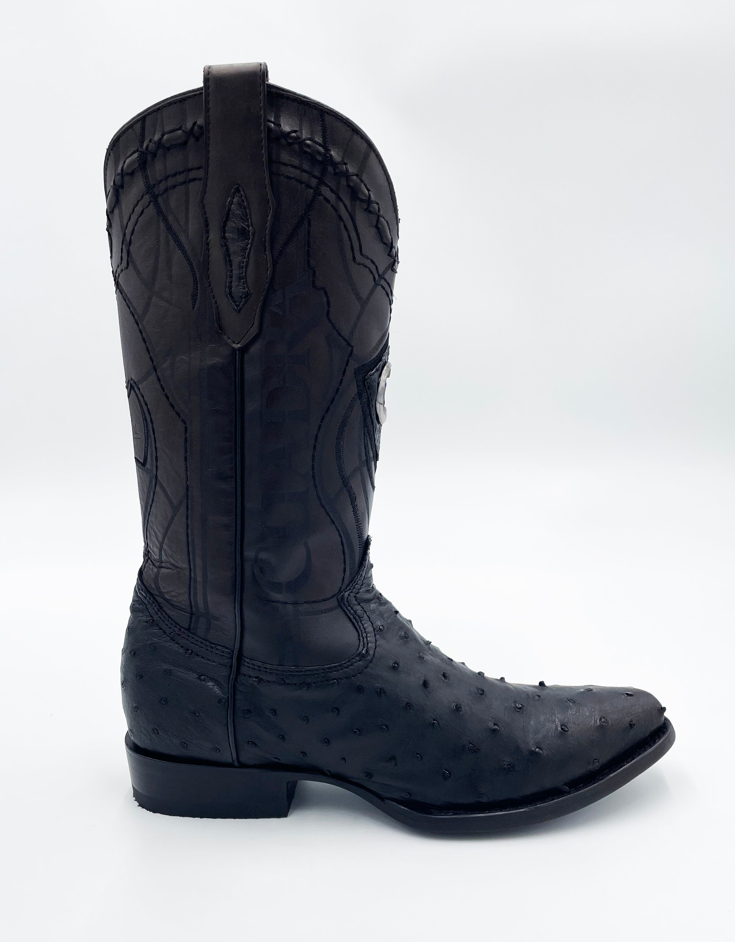 Bota Cuadra Semi Oval Ostrich 2C1OA1 -Ave Negro