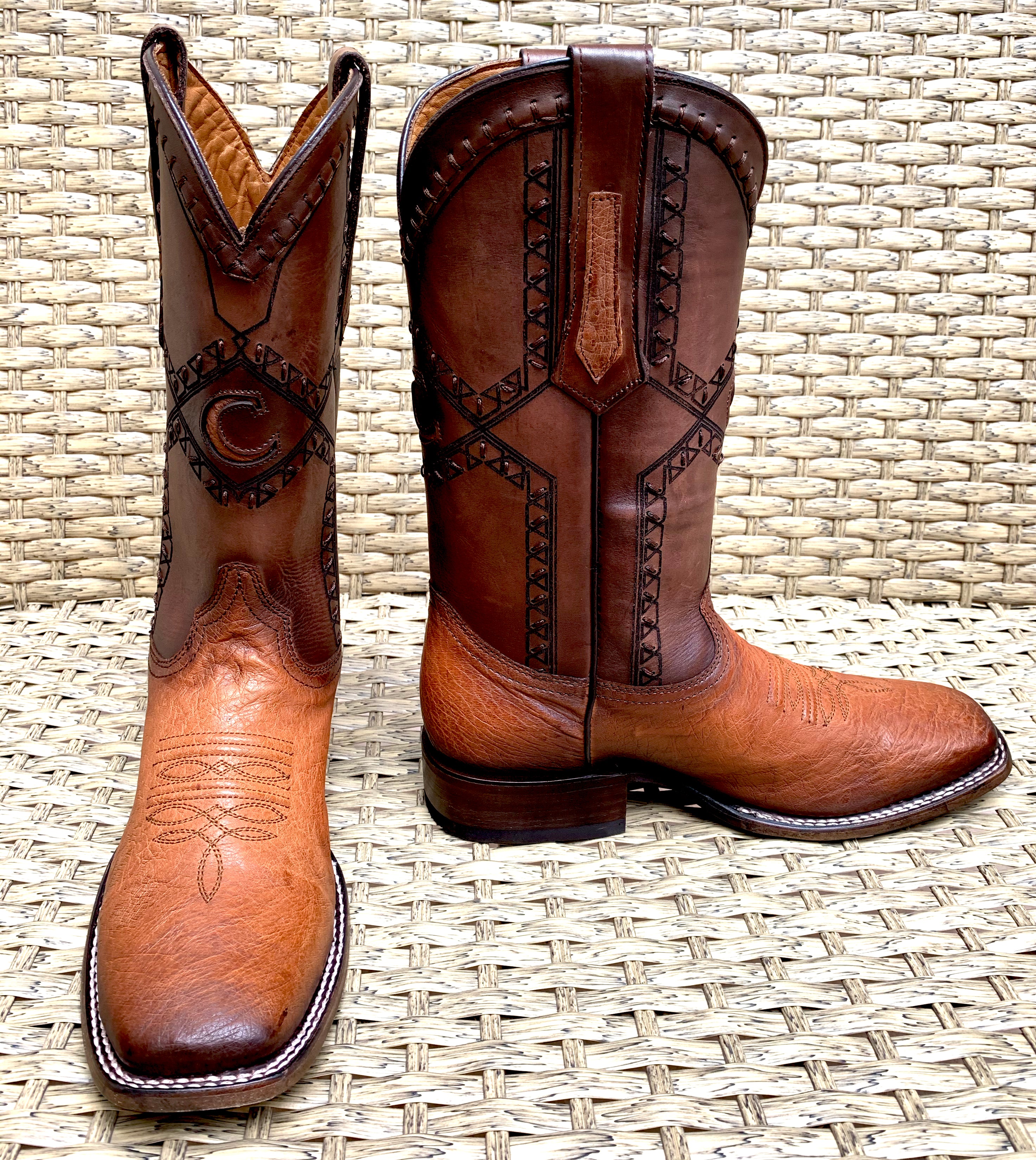 Bota Cuadra Wide Square Toe Smooth Ostrich 3Z01AB - Flame Miel