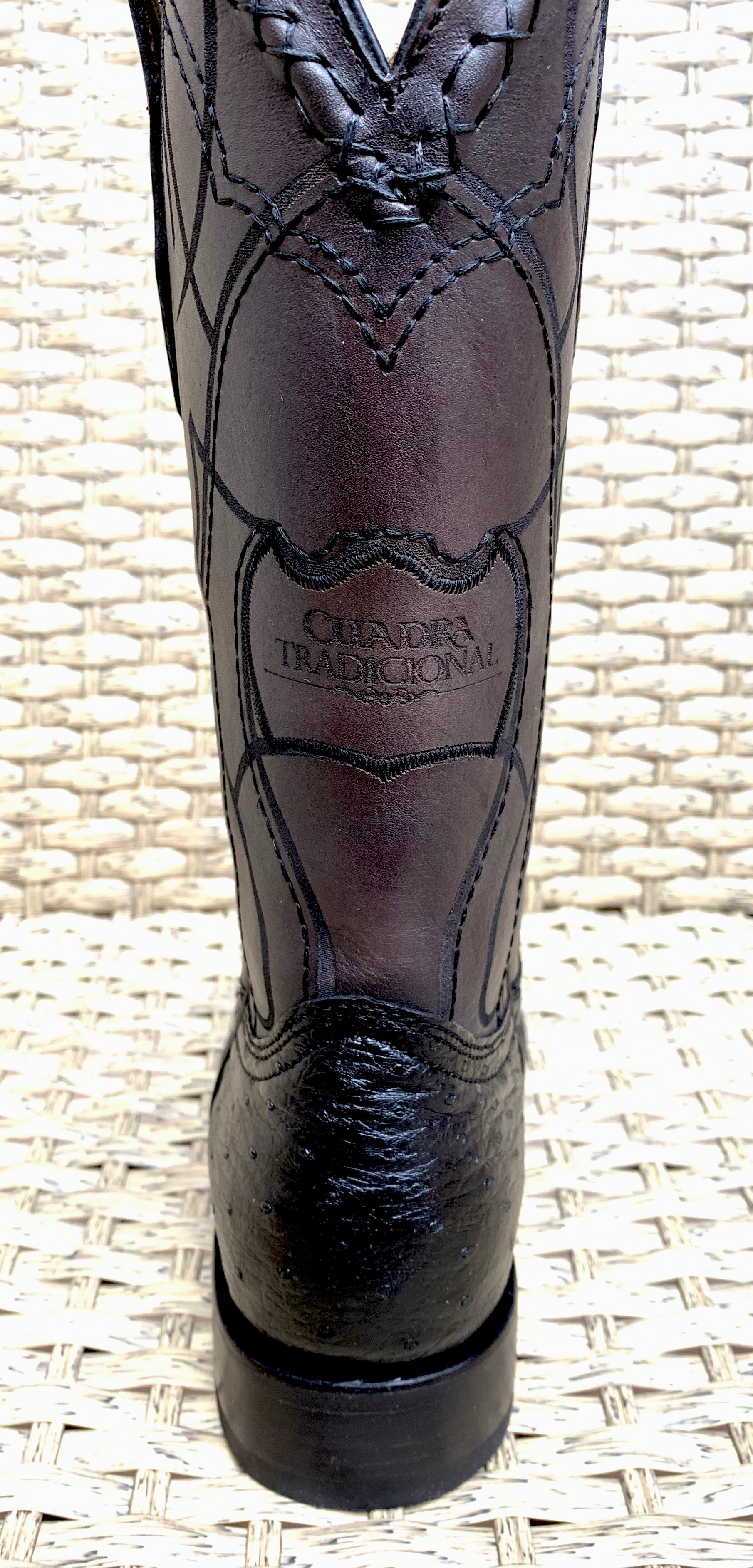 Cuadra Men's Ostrich Square Toe CU662 - Black