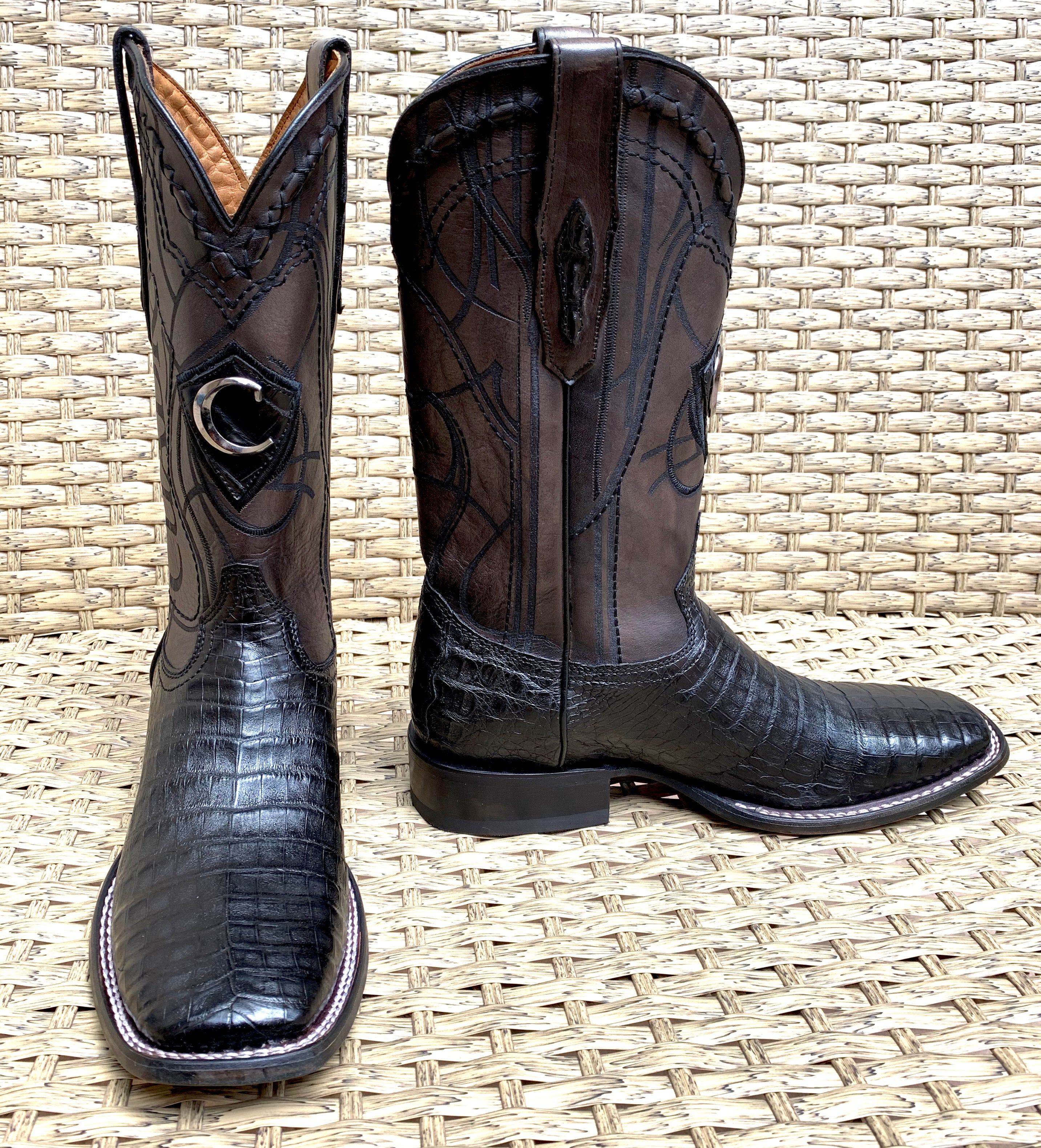 Cuadra Men’s Fuscus Caiman Belly Square Toe CU678 - PL Black