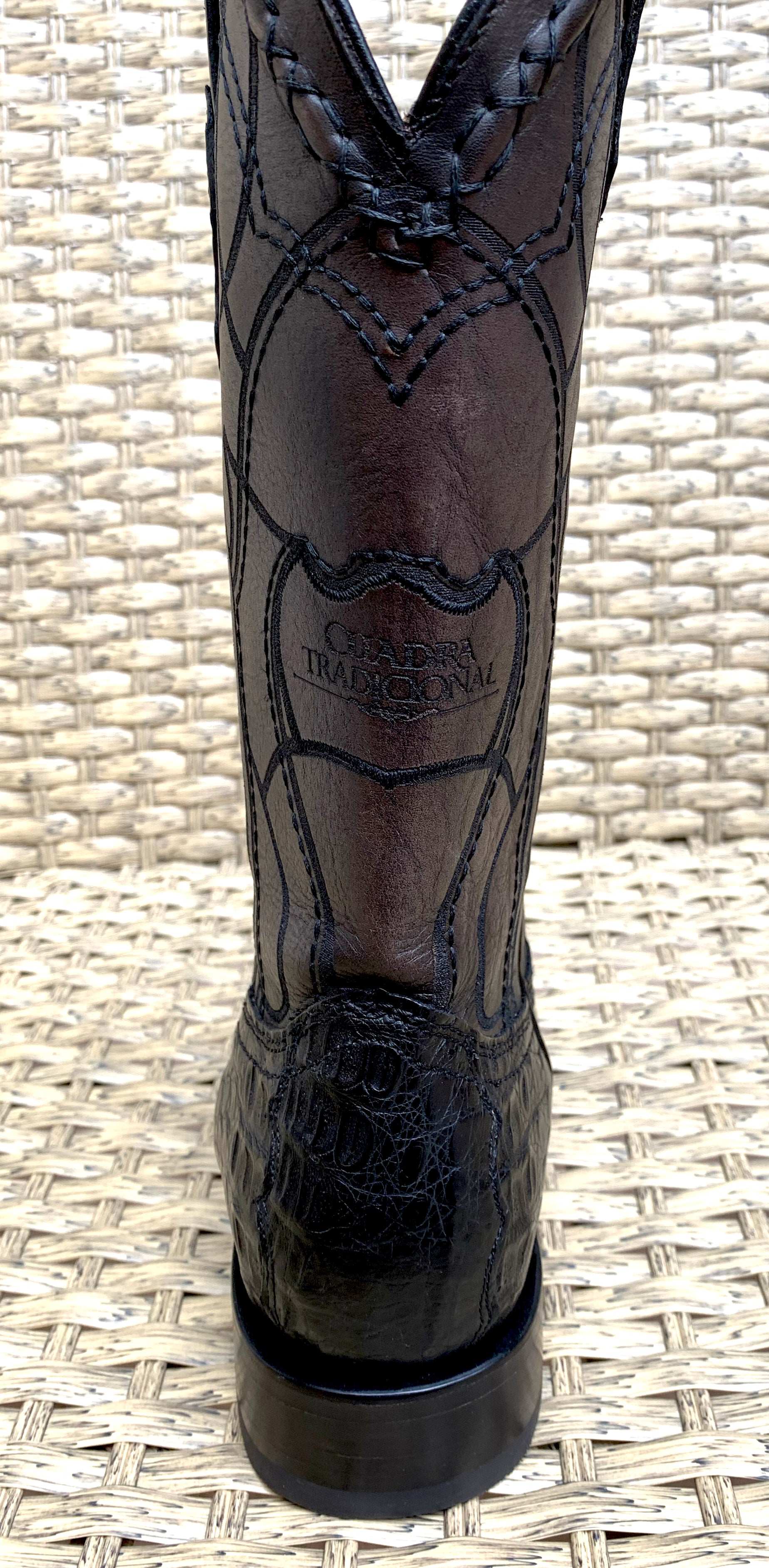 Cuadra Men’s Fuscus Caiman Belly Square Toe CU678 - PL Black