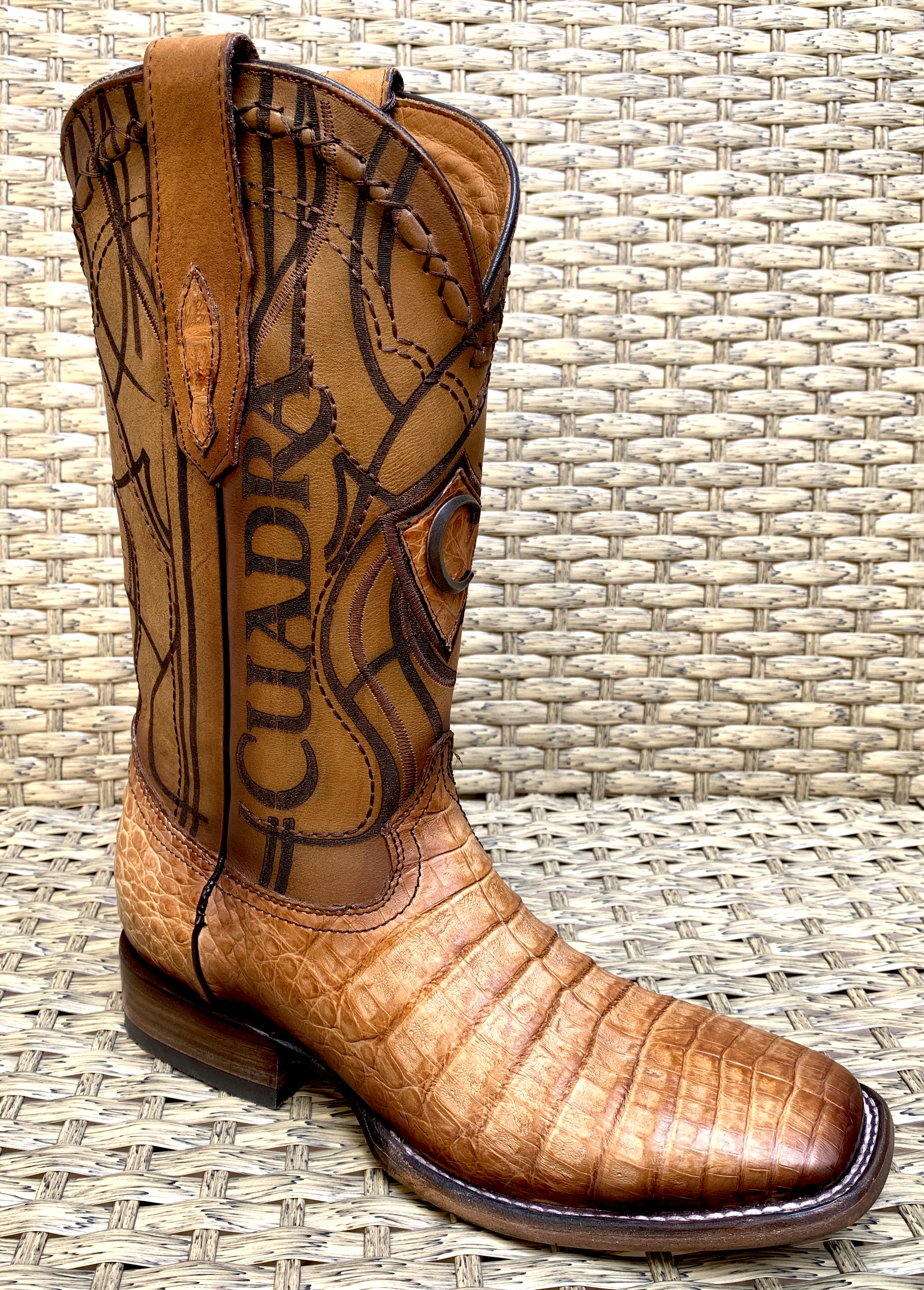 Cuadra Men’s Fuscus Caiman Belly Square Toe 3Z1OFY - Toaster Almendra