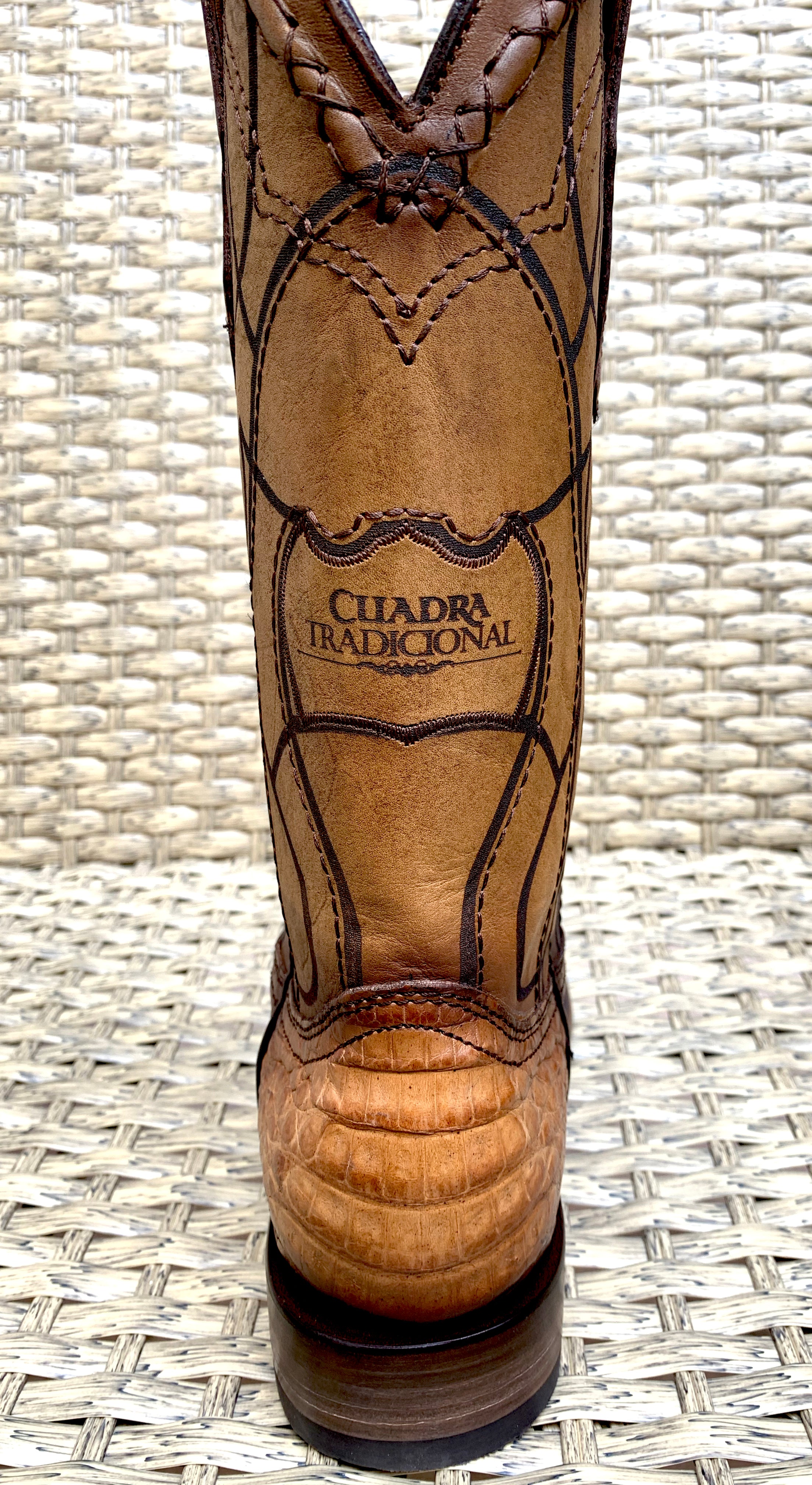 Cuadra Men’s Fuscus Caiman Belly Square Toe 3Z1OFY - Toaster Almendra