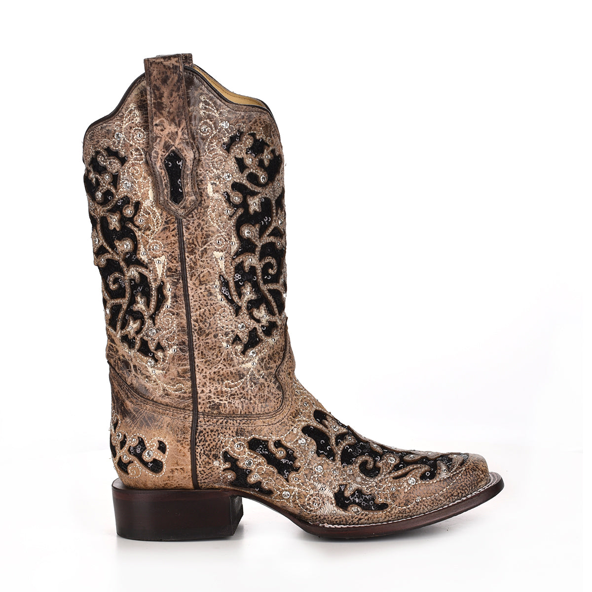 Corral Women's Boots Square Toe A3648 Flower Embroidery