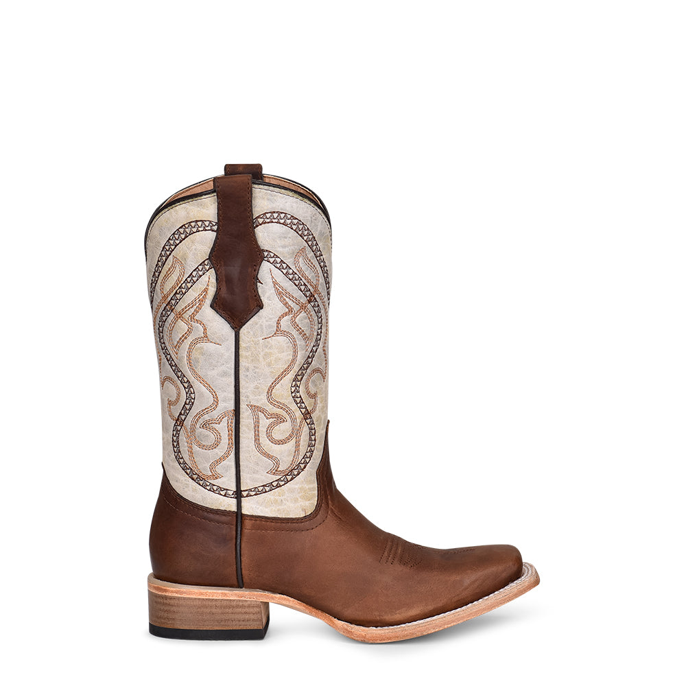 Circle G Kid’s Boot Square Toe J7100 - Brown/Bone