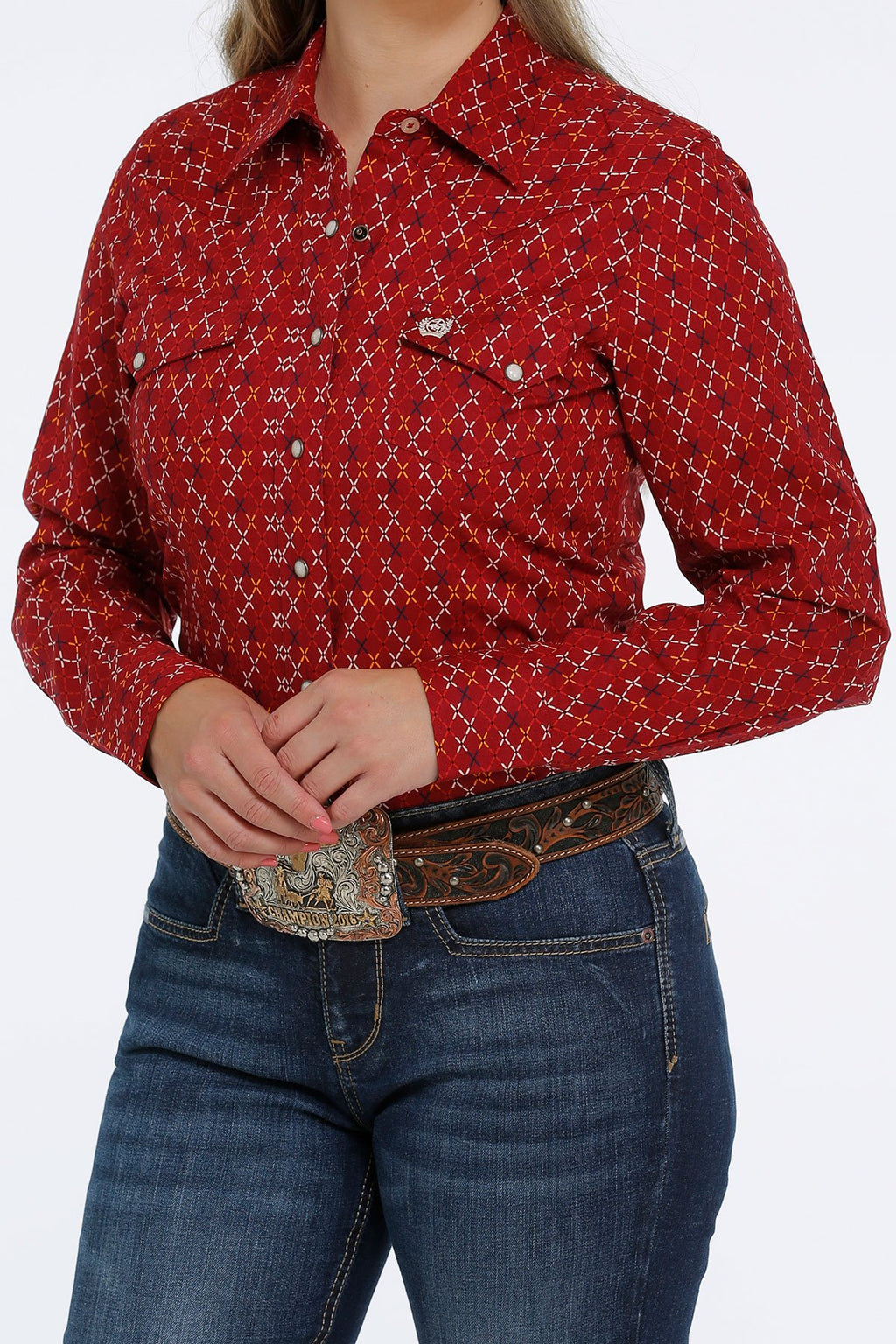 CINCH Women's Long Sleeve Shirt 9201036 - Red