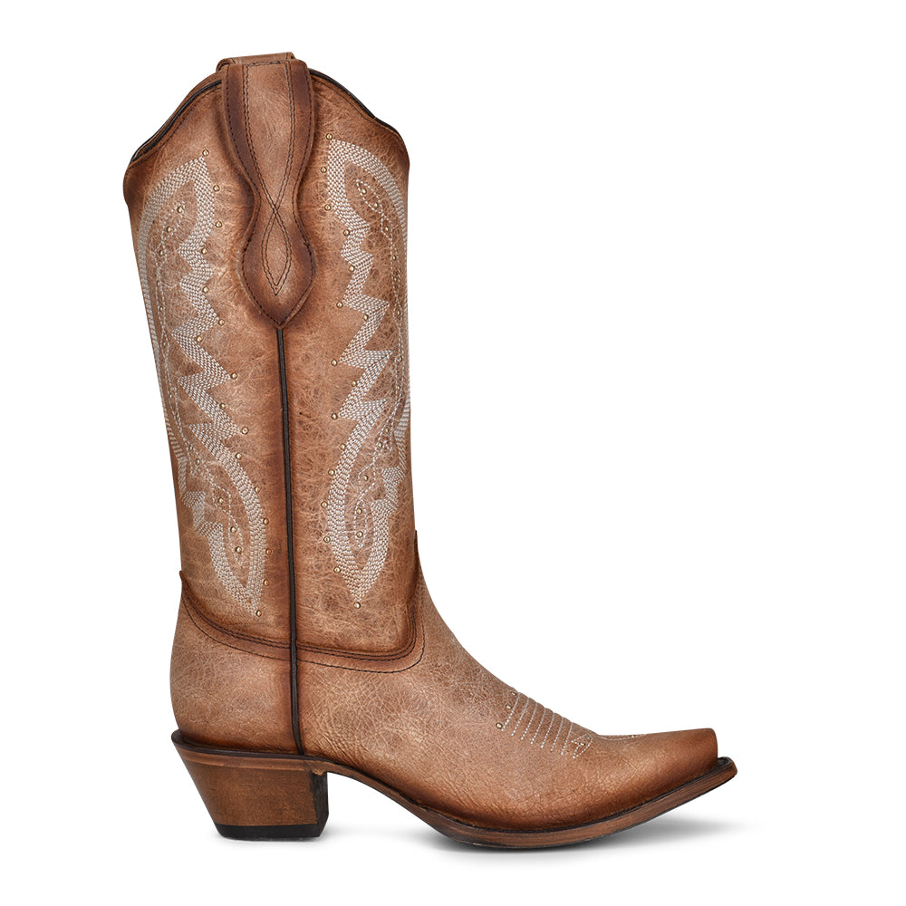 Circle G Women’s Embroidery Boot Snip Toe L2041 - Brown