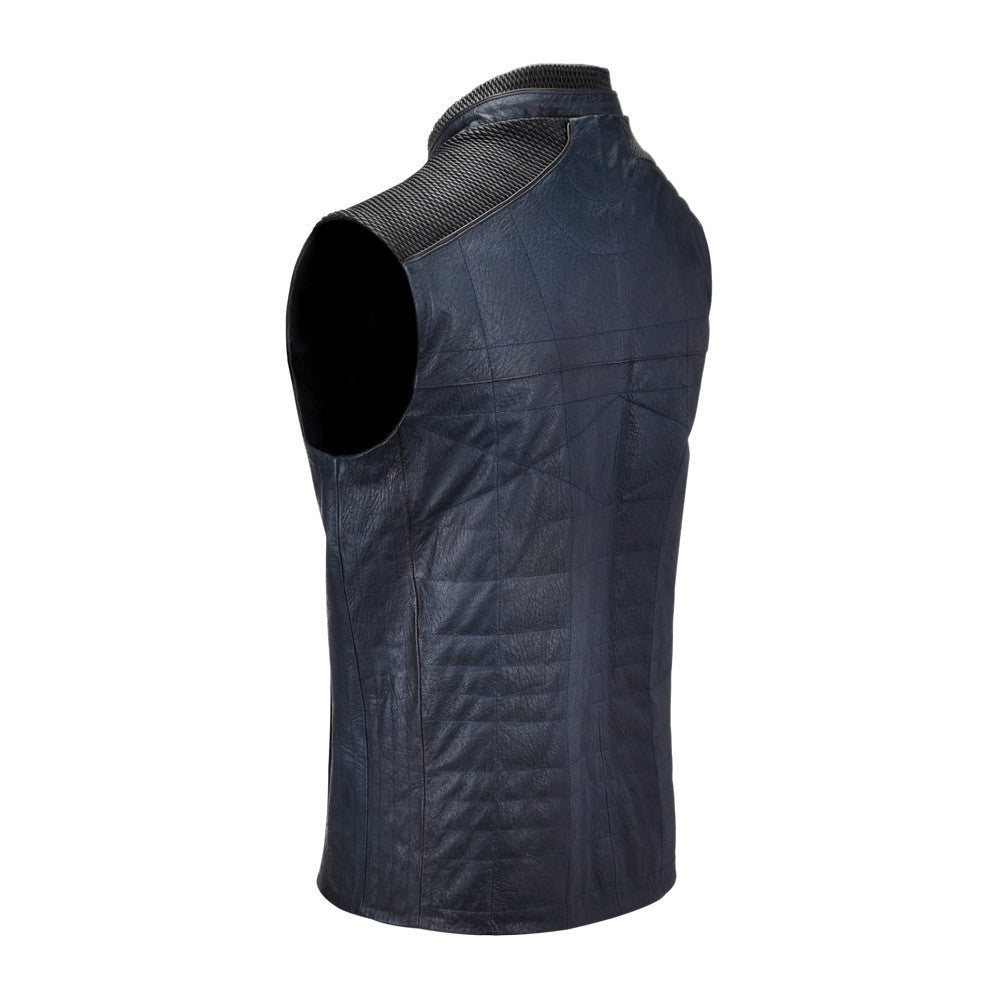 Cuadra  Men's Lamb & Lizard Blue Vest JC091